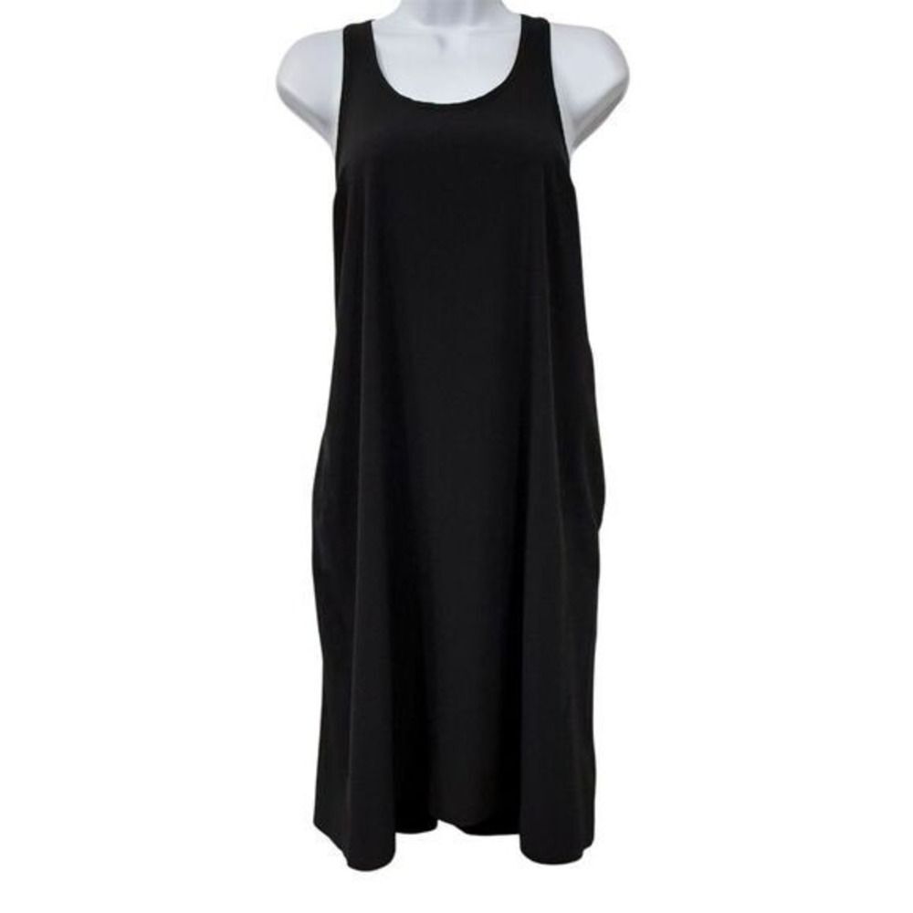 Athleta Racerback Active A-line Dress XS Pockets Black‎ Sporty Casual Athleisure